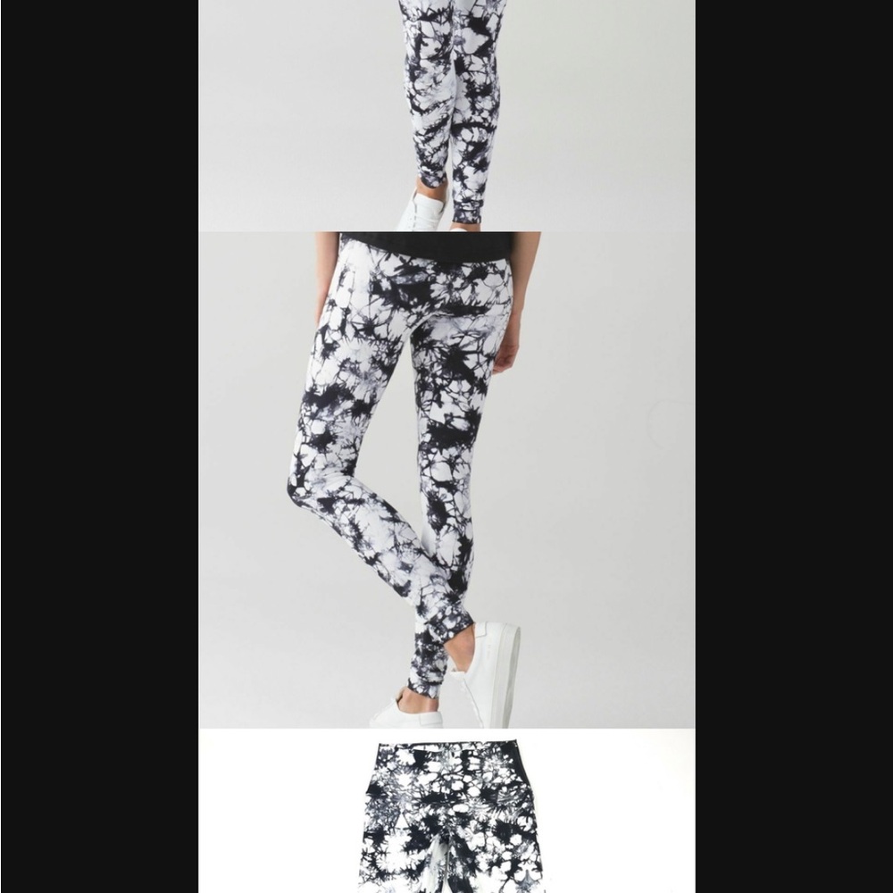 Lululemon Grey and White Tie-Dye Leggings size 4 Wunder under